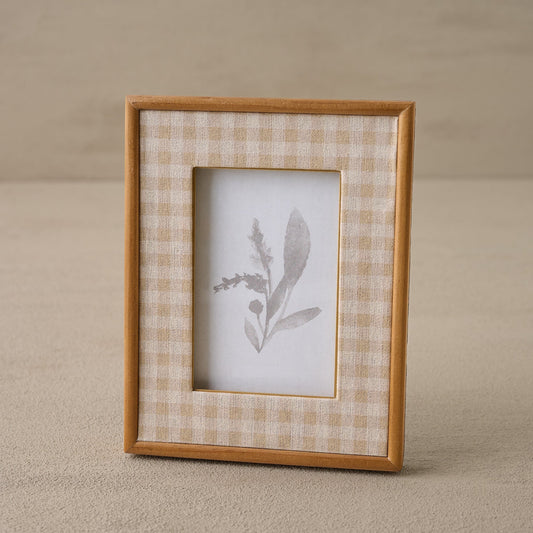 Gingham Photo Frame – Wooden Frame for 4x6 Photos