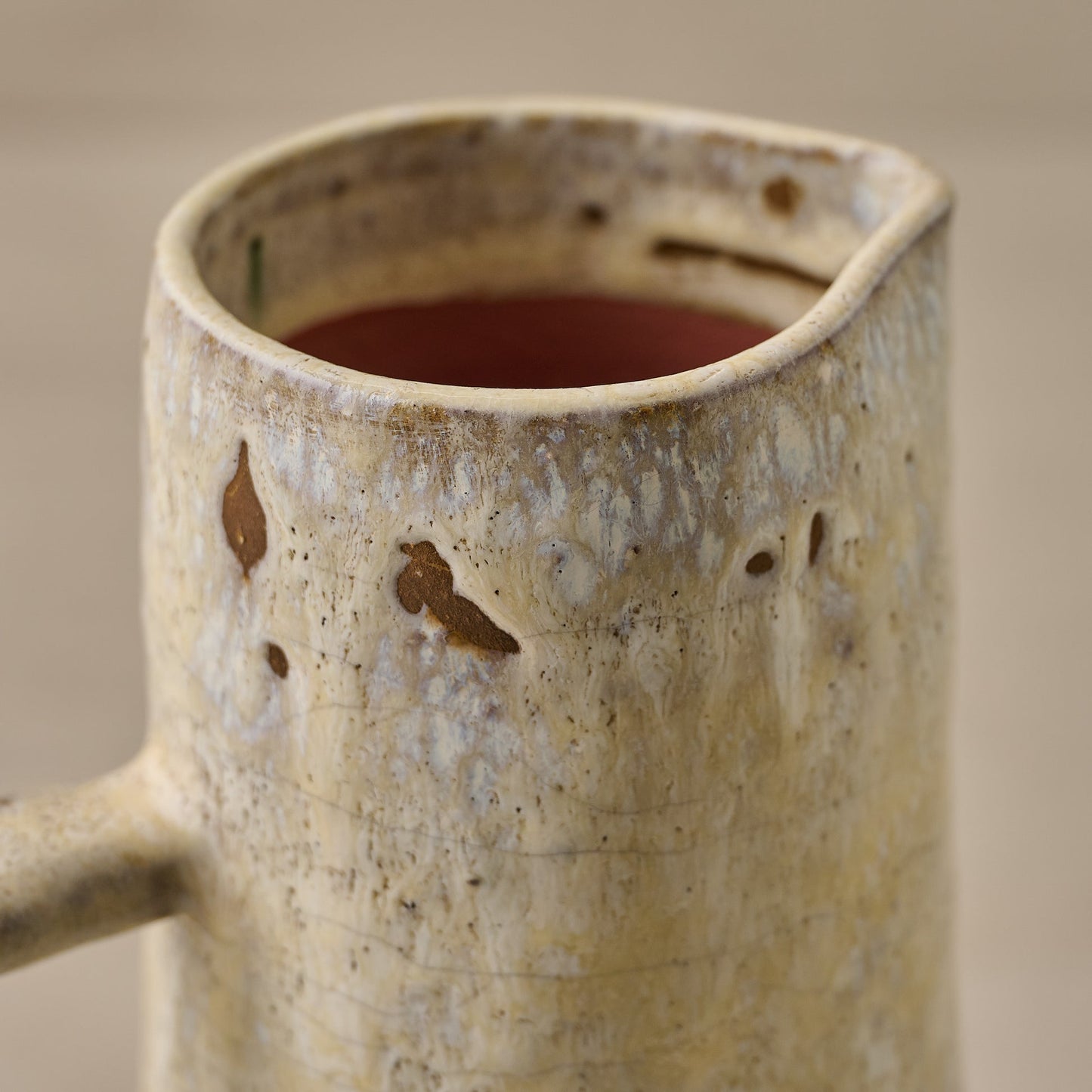 Ceramic Pitcher Vase with Glazed Finish